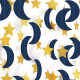 Navy Blue Gold Moon Star Garland 52Ft Twinkle Star Hanging Banner Party Decorations