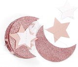 Pink Rose Gold Moon Star Garland Twinkle Hanging Decoration Eid Ramadan Party