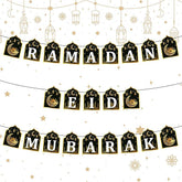 2 in 1 Ramadan Banner Eid Mubarak Hanging Decorations Home Wall Tree Garland