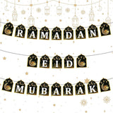 2 in 1 Ramadan Banner Eid Mubarak Hanging Decorations Home Wall Tree Garland