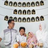 2 in 1 Ramadan Banner Eid Mubarak Hanging Decorations Home Wall Tree Garland