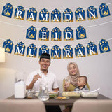 3pcs Ramadan Banner Eid Mubarak Hanging Decorations Home Wall Tree Garland