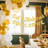 Gold Eid Banner Ramadan Hanging Decorations Home Garland Party Supplies