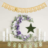 Eid Mubarak Burlap Banner Rustic Ramadan Garland Mantel Fireplace Home Decor