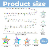 Moon and Stars Decor Iridescent Star Garland Hanging Decorations Ramadan Eid Parties
