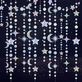 4 Pack Iridescent Star Moon Garland Holographic Party Decorations Ramadan Eid Hanging