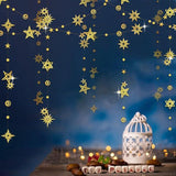 Glitter Gold Star Garlands Celestial Streamer Hanging Stars Moon Party Decorations