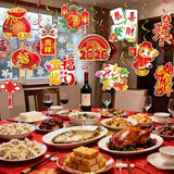 2026 Chinese New Year Hanging Swirls 30 Pcs Lunar Ceiling Streamers Horse Theme