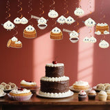 24 PCS Dumpling Theme Hanging Swirls Ceiling Streamers Chinese Food First Birthday Party