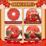 26-Piece Japanese & Chinese Lantern Set: Cherry Blossom, Red Party Decor