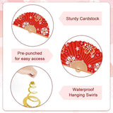 30 PCS Hibachi Party Decorations Japanese Folding Fans Hanging Swirls Asian Theme Party Supplies