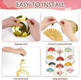 30 PCS Hibachi Party Decorations Japanese Folding Fans Hanging Swirls Asian Theme Party Supplies