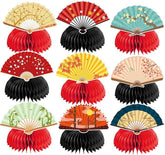 9 PCS Folding Fans Honeycomb Centerpieces Birthday Table Decorations Party Supplies