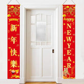 12x72 Inch Red Chinese New Year 2026 Banner Lunar Spring Festival Party Decor