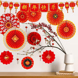 20 Pcs Chinese New Year Party Decorations Red Lanterns Fans Banner 2026 Horse