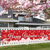 Valentines Banner Extra Large 120x20 Inch Hanging Hearts Outdoor Party Decor