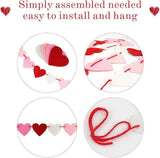 Valentines Decor Burlap Banner Be Mine Hanging Banner with 28 Felt Hearts
