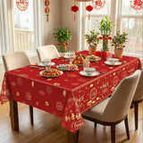 2026 Lunar New Year Horse Red Gold Plastic Tablecloth Lantern Cloud 3 Pack