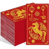 100 Pcs 2026 Chinese New Year Napkins Red Gold Year of The Horse Spring Festival