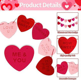 2 Strings Felt Heart Garland Romantic Red Pink Love Banner for Valentines Wedding Party