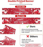 Valentines Day Banner 120x20 Red Heart Romantic Party Decor Indoor Outdoor