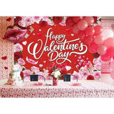 Happy Valentines Day Red Pink Rose Backdrop Banner Photo Booth Party Decor