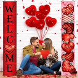 Valentines Door Banner Buffalo Plaid Red Heart Hanging Sign Home Decor