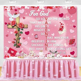 Valentines Day Christian Backdrop John 3 16 Banner School Classroom Decor