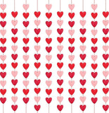 Valentine Heart Garland Banner Paper Hearts Hanging Red Pink Burgundy Decor