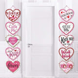 Valentine Heart Door Banner Pink Hanging Porch Decoration Romantic Holiday