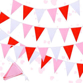 165 Feet Valentines Triangle Pennant Banner Red White Pink Party Decoration