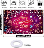 Valentines Day Neon Backdrop Pink Love Heart Party Photo Booth Banner