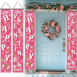 Valentines Day Porch Door Banner Hanging Front Yard Party Decoration