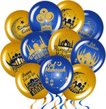 40 Pcs Ramadan Mubarak Balloons Blue Gold Eid Latex Party Decor for Home
