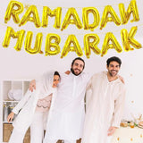 16 Inch Ramadan Mubarak Letter Balloons Gold Foil Banner Eid Party Decor