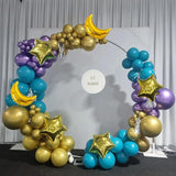 Eid Mubarak Balloon Arch Kit: Turquoise, Gold, Purple Ramadan Decorations