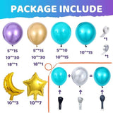 Eid Mubarak Balloon Arch Kit: Turquoise, Gold, Purple Ramadan Decorations