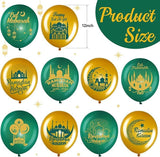 40 Pcs Ramadan Mubarak Balloons Green Gold Eid Latex Party Decor for Home