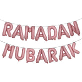 16 Inch Rose Gold Eid Mubarak Foil Balloons Pink Ramadan Party Decor