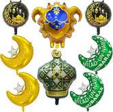 8 Pcs Mubarak Foil Balloons Ramadan Eid Muslim Festival Party Decor