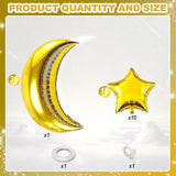 Moon Star Balloons Foil Mylar Five Point Stars New Year Ramadan Party Decor