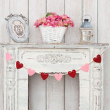 Valentines Day Felt Heart Garland Banner Pink Red Home Office Party Decor