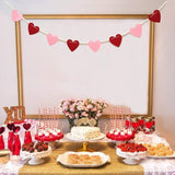 Valentines Day Felt Heart Garland Banner Pink Red Home Office Party Decor