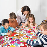 Valentines Day Activity Poster 315x72 Inch Coloring Banner Table Cover Party Decor