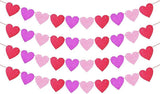 Glitter Red Pink Hot Pink Valentines Day Banner 4 Strings Heart Party Decor