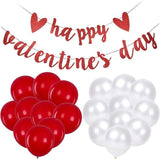 Happy Valentines Day Banner Red Glitter Letters Heart Party Decor for Home Wedding