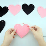 2 Pack Black Pink Heart Garland Felt Valentines Gothic Party Decor