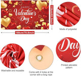 Happy Valentines Day Backdrop Banner Red Gold Heart Romantic Party Decor