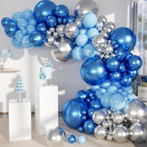 Silver Blue Balloon Garland 127pcs Confetti Latex Balloons Arch Kit Baby Bridal Party