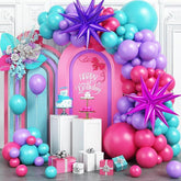 Hot Pink Teal Blue Balloon Arch Garland Kit Balloons for Party Decorations